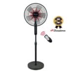 Ventilateur sur pied - Binatone - 16" - Avec télécommande - A-1612RC - Noir/Rouge - Garantie 3 Mois