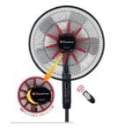 Ventilateur sur pied - Binatone - 16" - Avec télécommande - A-1612RC - Noir/Rouge - Garantie 3 Mois – Image 2