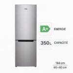 Réfrigérateur Haier 350 Litres Combiné 3 Tiroirs Gris – HRF390SS - Garantie 12 mois