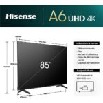 Téléviseur - HISENSE 85 pouces - LED UHD 4K Smart TV VIDAA 85A6N – Technologie avancée, Immersion ultime – Image 6