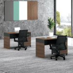 Bureau Workstation en Chêne Brun Foncé et Noir – Dimensions 160x75x75 cm | Design Moderne et Fonctionnel – Image 6