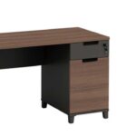 Bureau Workstation en Chêne Brun Foncé et Noir – Dimensions 160x75x75 cm | Design Moderne et Fonctionnel – Image 4