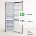 Réfrigérateur Haier 350 Litres Combiné 3 Tiroirs Gris – HRF390SS - Garantie 12 mois – Image 2
