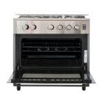 Cuisinière 5 Feux - 80x60 - Inox avec Four à Gaz + Rôtissoire – Allumage Automatique – Modèle TEC80 – Image 2