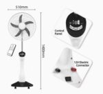 Ventilateur sur pied rechargeable RISING 18 pouces – Batterie 7000mAh, minuterie 9h, télécommande, LED, ports USB – Modèle RS8098 / MC8098 – Image 4