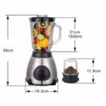 Blender Kenwood KE-2268 Ice Crusher Inox – 1,5L, 650W, 5 Vitesses – Avec Broyeur de Glace et Mini Hachoir – Garantie 1 An – Image 5