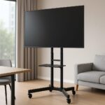 Support TV Mobile Vstar1500 sur Roulettes – Réglable en Hauteur, avec Étagère – Jusqu’à 75 pouces – Image 2