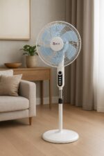 Ventilateur sur Pied ROCH 18” RSF1801D - 5 Pales, 3 Vitesses, Hauteur Réglable - Blanc | ABD Electro Sénégal – Image 2