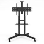 Support TV Mobile Vstar1500 sur Roulettes – Réglable en Hauteur, avec Étagère – Jusqu’à 75 pouces