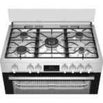 Cuisinière BEKO 5 Feux Gaz 90x60 + Four Électrique 111L Inox - Modèle BGM11226EX - Multifonction Catalyse – Image 5