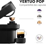 Machine à Café Nespresso DeLonghi Vertuo Pop ENV90B – Centrifusion™, Espresso & Mug, 1260W, Réservoir 1.1L – Noir Mat – Image 3